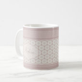 Personalisierte Rosa Monogramm Name Kaffee Tasse (Vorderseite Links)