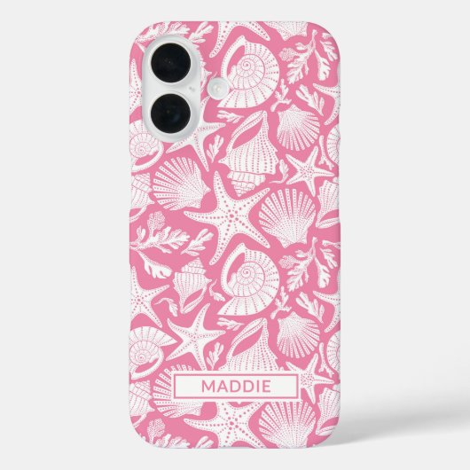 Personalisierte rosa Muscheln Case-Mate iPhone Hülle (Rückseite)
