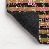 personalisierte rosa Namen gestrichen Mousepad (Ecke)