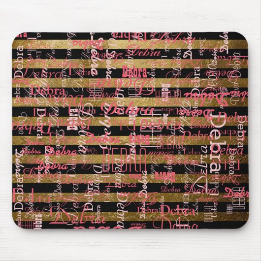personalisierte rosa Namen gestrichen Mousepad (Vorne)