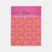 Personalisierte rosa Namensbananen Fleecedecke (Vorderseite)