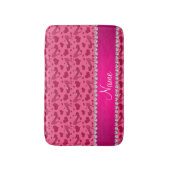 Personalisierte rosa Namensherzen beschuht Bögen Badematte (Vorderseite Vertikal)