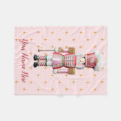Personalisierte rosa Nussknacker-Weihnachtsdecke  Fleecedecke (Vorderseite (Horizontal))