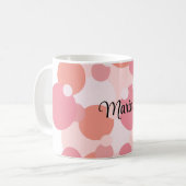Personalisierte rosa-orangefarbene Modelle Kaffeetasse (Vorderseite Links)