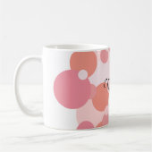Personalisierte rosa-orangefarbene Modelle Kaffeetasse (Links)