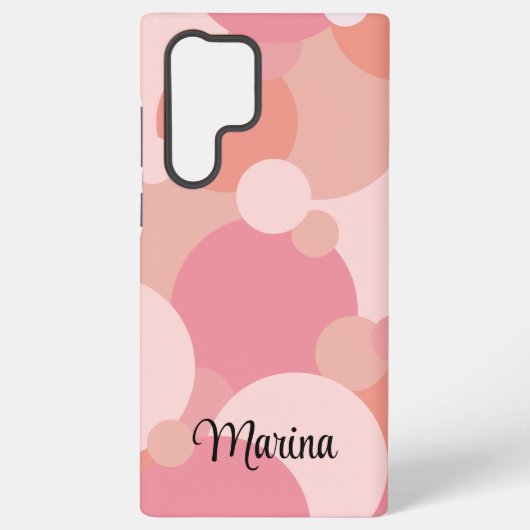 Personalisierte rosa-orangefarbene Moleküle Samsung Galaxy Hülle (Rückseite)