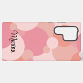 Personalisierte rosa-orangefarbene Moleküle Samsung Galaxy Hülle (Rückseite (Horizontal))