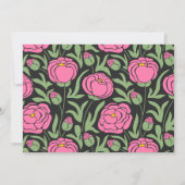 Personalisierte Rosa Peony Blume Mitteilungskarte (Rückseite)
