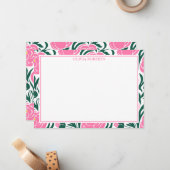 Personalisierte Rosa Peony Blume Mitteilungskarte (Vorderseite/Rückseite Beispiel)