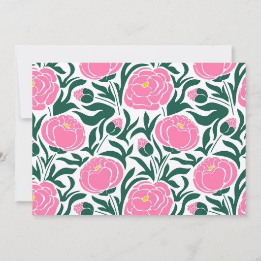 Personalisierte Rosa Peony Blume Mitteilungskarte (Rückseite)