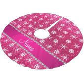 Personalisierte rosa polyester weihnachtsbaumdecke (Schrägansicht)