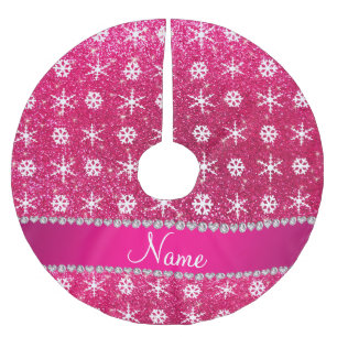 Personalisierte rosa polyester weihnachtsbaumdecke