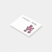 Personalisierte rosa Poodle Post It Notes Post-it Klebezettel (angewinkelt)