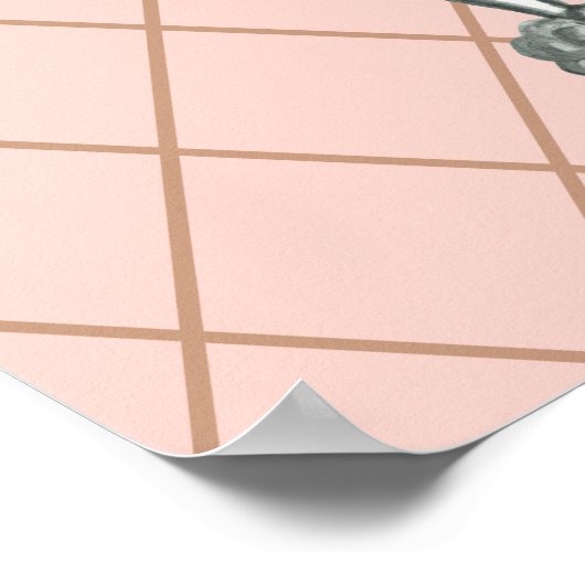 Personalisierte rosa Poodwand Poster (Ecke)