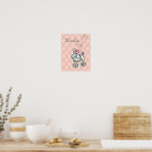 Personalisierte rosa Poodwand Poster (Küche)