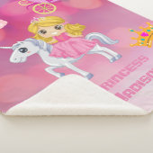 Personalisierte Rosa Prinzessin Sherpadecke (3/4)