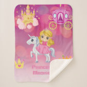 Personalisierte Rosa Prinzessin Sherpadecke (Vorderseite)