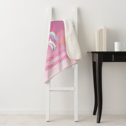 Personalisierte Rosa Prinzessin Sherpadecke (Beispiel)