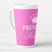 Personalisierte rosa Prinzessin-Tasse mit Kronlogo Milchtasse (Linke Ecke)