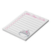 Personalisierte rosa Prinzessin Tiara Dinge zu tun Notizblock (Rotiert)