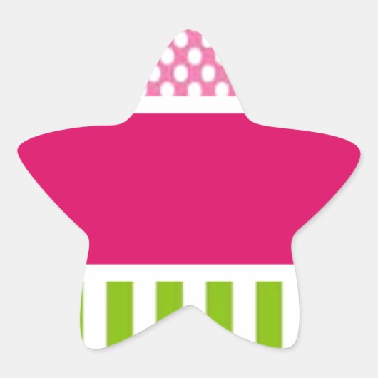 personalisierte rosa Punkte Stern-Aufkleber (Vorderseite)