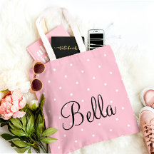 Personalisierte rosa Punkte-Tasche