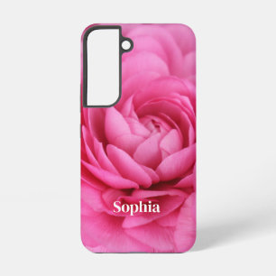 Personalisierte rosa Ranunculus-Blüte Samsung Galaxy Hülle