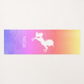 Personalisierte Rosa Regenbogenwolken Unicorn Yogamatte (Rückseite (Horizontal))