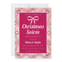 Personalisierte rosa Retro-Weihnachtsfeier