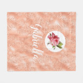 Personalisierte Rosa Rose Fleecedecke (Vorderseite (Horizontal))