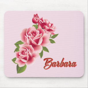 Personalisierte rosa Rose Mousepad