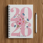 Personalisierte rosa Rose Planer