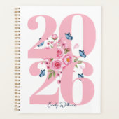 Personalisierte rosa Rose Planer (Vorderseite)