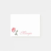 Personalisierte Rosa-Rose-Post-it-Hinweise Post-it Klebezettel (Vorderseite)