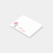 Personalisierte Rosa-Rose-Post-it-Hinweise Post-it Klebezettel (angewinkelt)