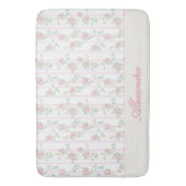 Personalisierte rosa Rosen Blumen Badematte (Vorderseite Vertikal)