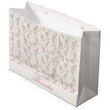 Personalisierte rosa Rosen-Blumen-Geschenktüte