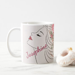Personalisierte rosa Rosen Blumen Haarspange Frau  Kaffeetasse