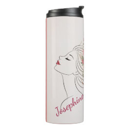Personalisierte rosa Rosen Blumen Haarspange Frau  Thermosbecher