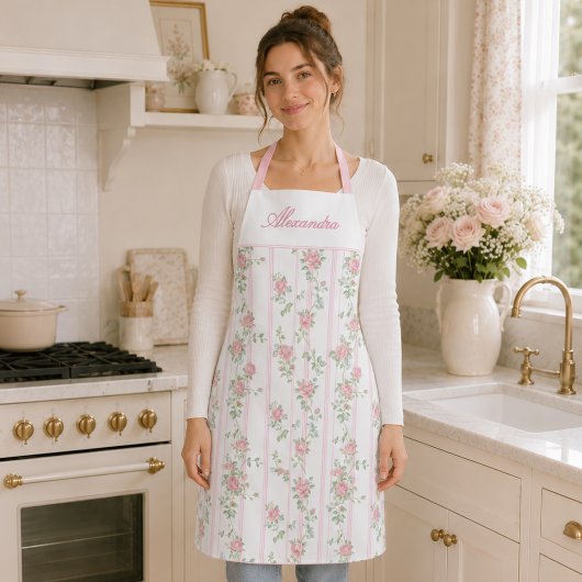 Personalisierte rosa Rosenblüten Schürze