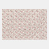 Personalisierte rosa Rosenhochzeit Geschenkpapier Set (Vorderseite)
