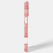 Personalisierte Rosa Rote Peony Blume Name Case-Mate iPhone Hülle (Rückseite / Rechts)