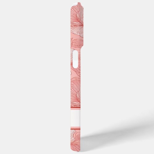 Personalisierte Rosa Rote Peony Blume Name Case-Mate iPhone Hülle (Rückseite / Rechts)