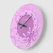 Personalisierte rosa Scallour-Rahmen-Uhr Große Wanduhr (Winkel)