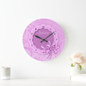 Personalisierte rosa Scallour-Rahmen-Uhr Große Wanduhr (Zuhause)