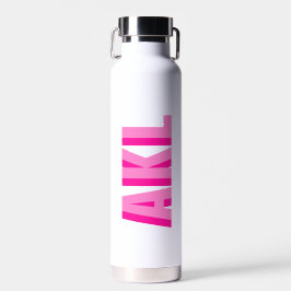 Personalisierte rosa Schatten-Monogramm-Initialen Trinkflasche