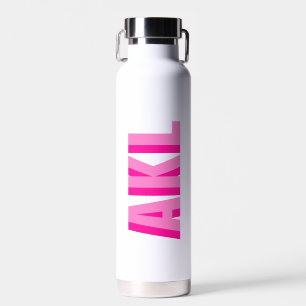 Personalisierte rosa Schatten-Monogramm-Initialen Trinkflasche