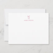 Personalisierte rosa Schleife Gingham Mitteilungskarte (Vorderseite)