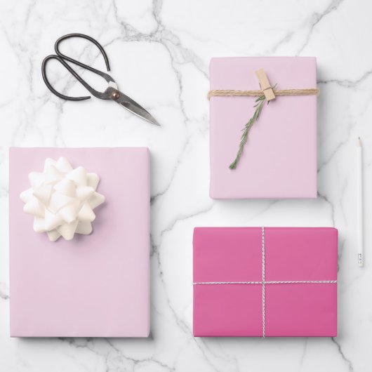 Personalisierte rosa Schleifenname Geschenkpapier Set (Vorderseite)
