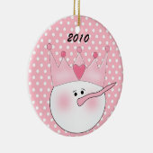 Personalisierte Rosa Schneefälle Keramikornament (Rechts)